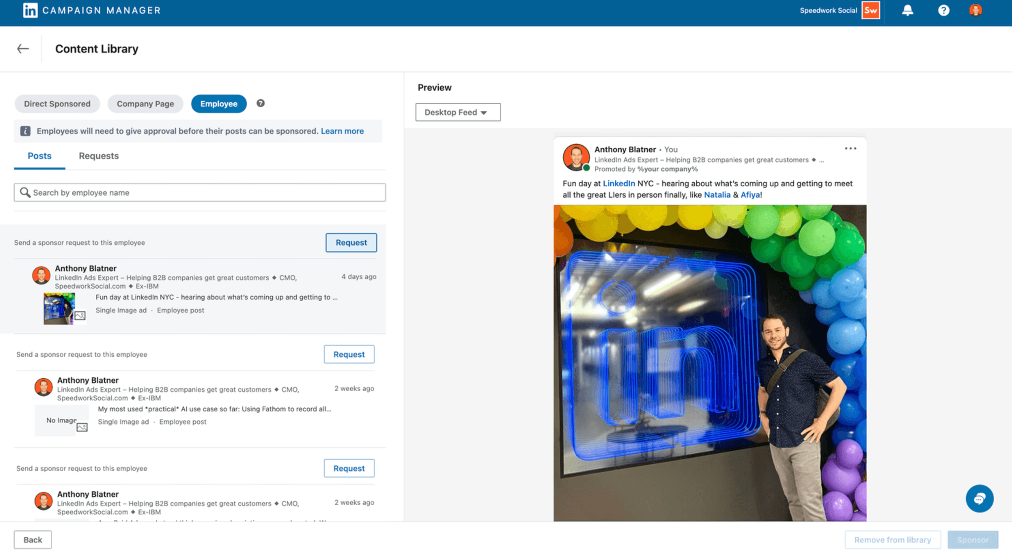 Preview of the LinkedIn project.